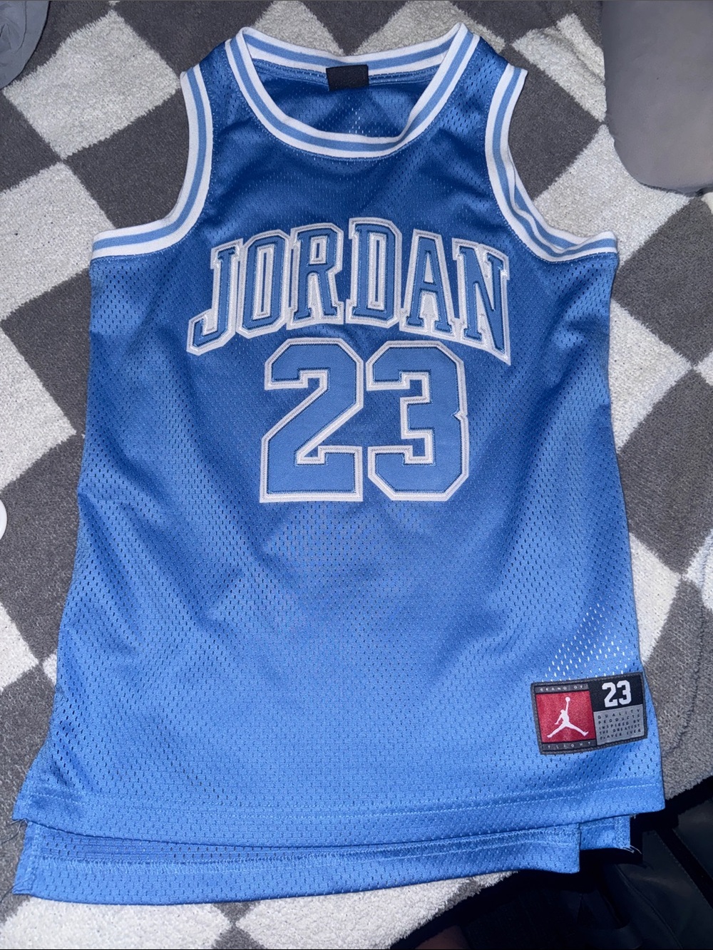 Jordan Kids Blue Mesh Basketball Jersey with 23